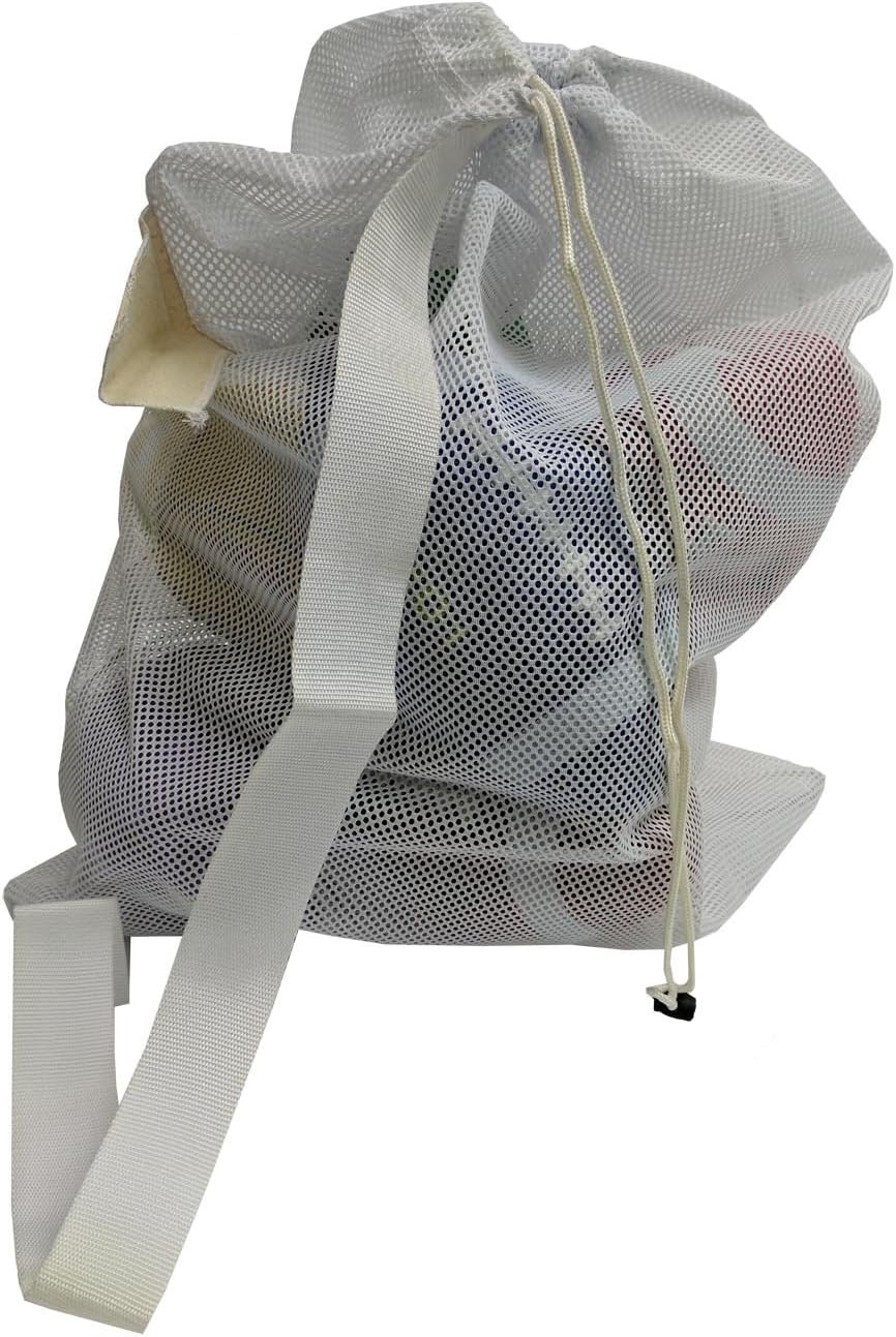 MARTIN SPORTS All Purpose Mesh Bag with Carry Strap, White