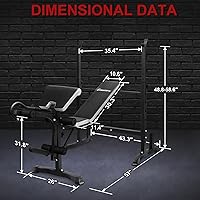 Vista 4 de Edostory Banco de pesas olímpico ajustable, equipo de entrenamiento para ejercicios en casa, banco de prensa con curl de predicador, desarrollador