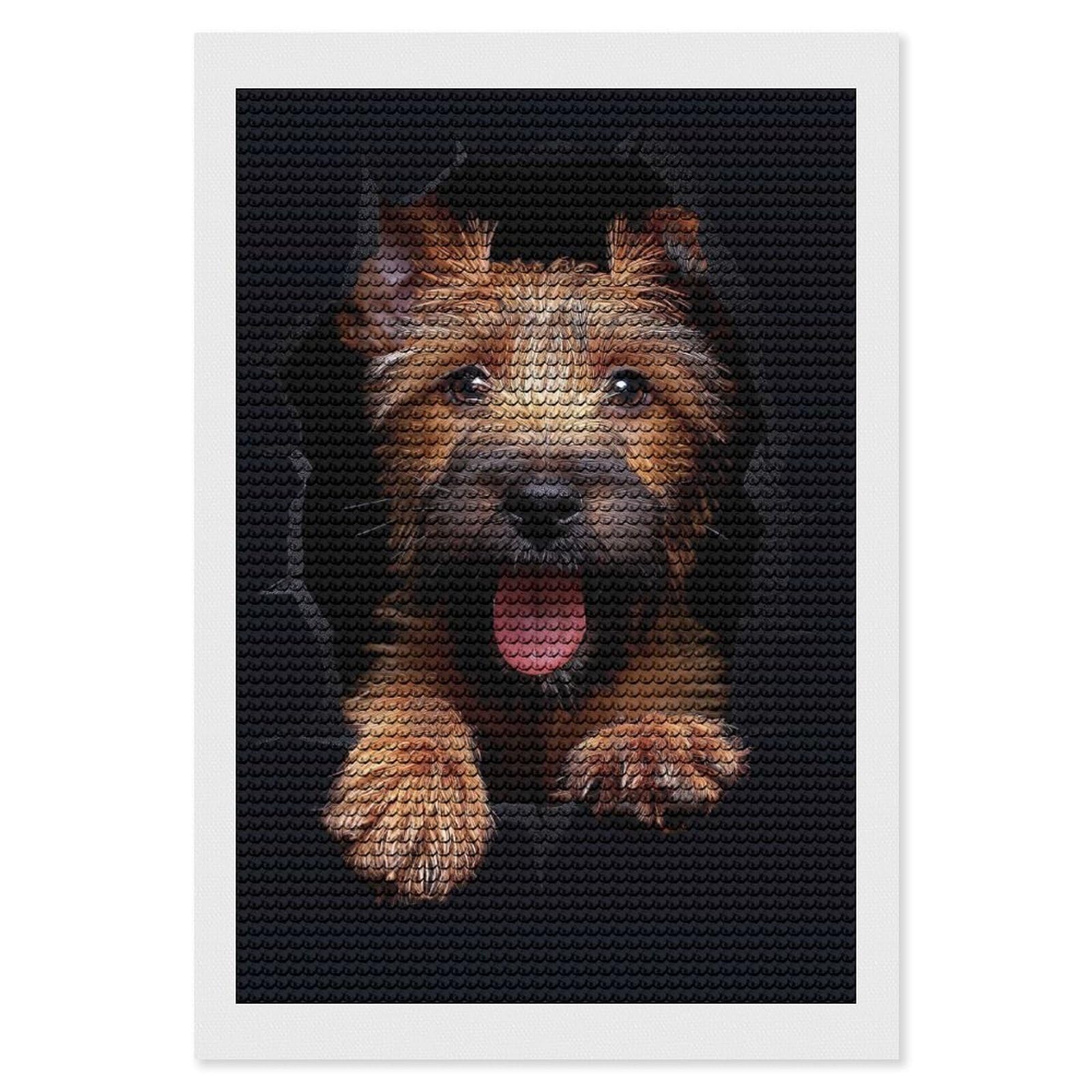 Junmoney Irish Terrier Diamond Art Canvas 8"x12", Easy Handmade Project, Complete Accessories, Bedroom Decor, Birthday Gift