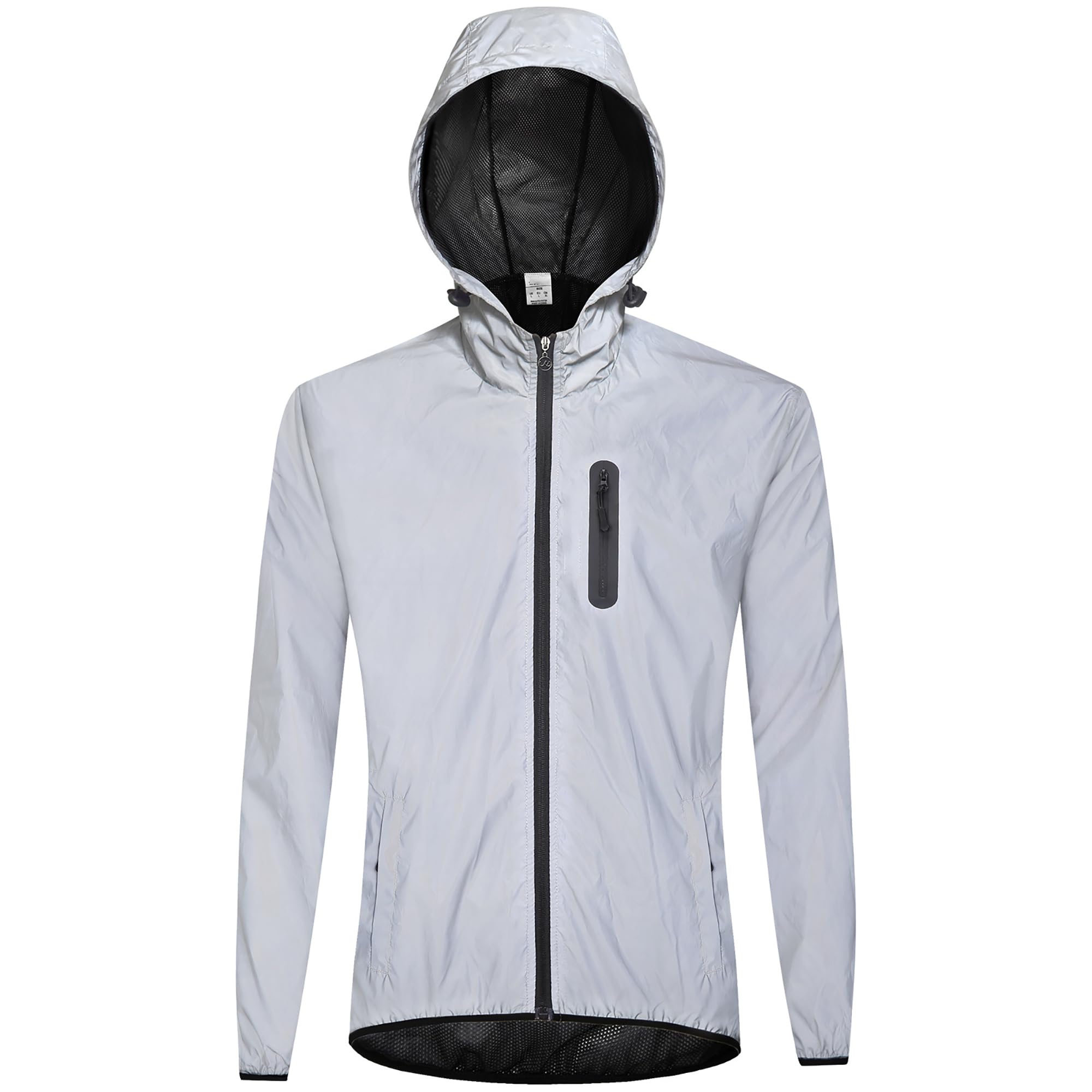 Chaqueta Reflectante Ropa de Ciclismo para Hombres mujeres, Impermeable Cortavientos, Deportes al Aire Libre Chaqueta con Capucha para ciclismo MTB, correr y uso diario