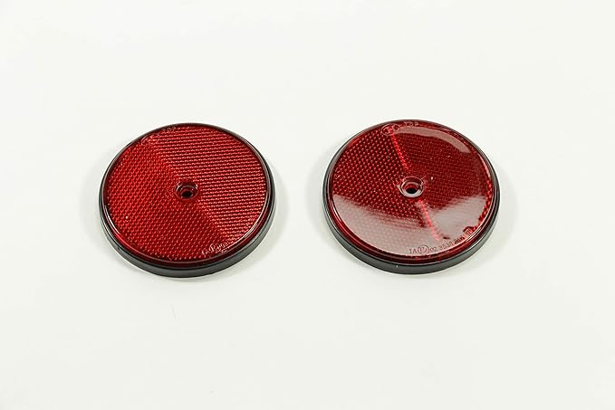 BENSON 2X Katzenaugen Reflektoren rund 80 mm Rückstrahler rot : Amazon ...
