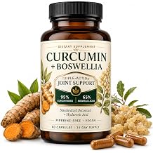 Curcumin Boswellia Supplements, for face 60 Count, with Vitamin C 1