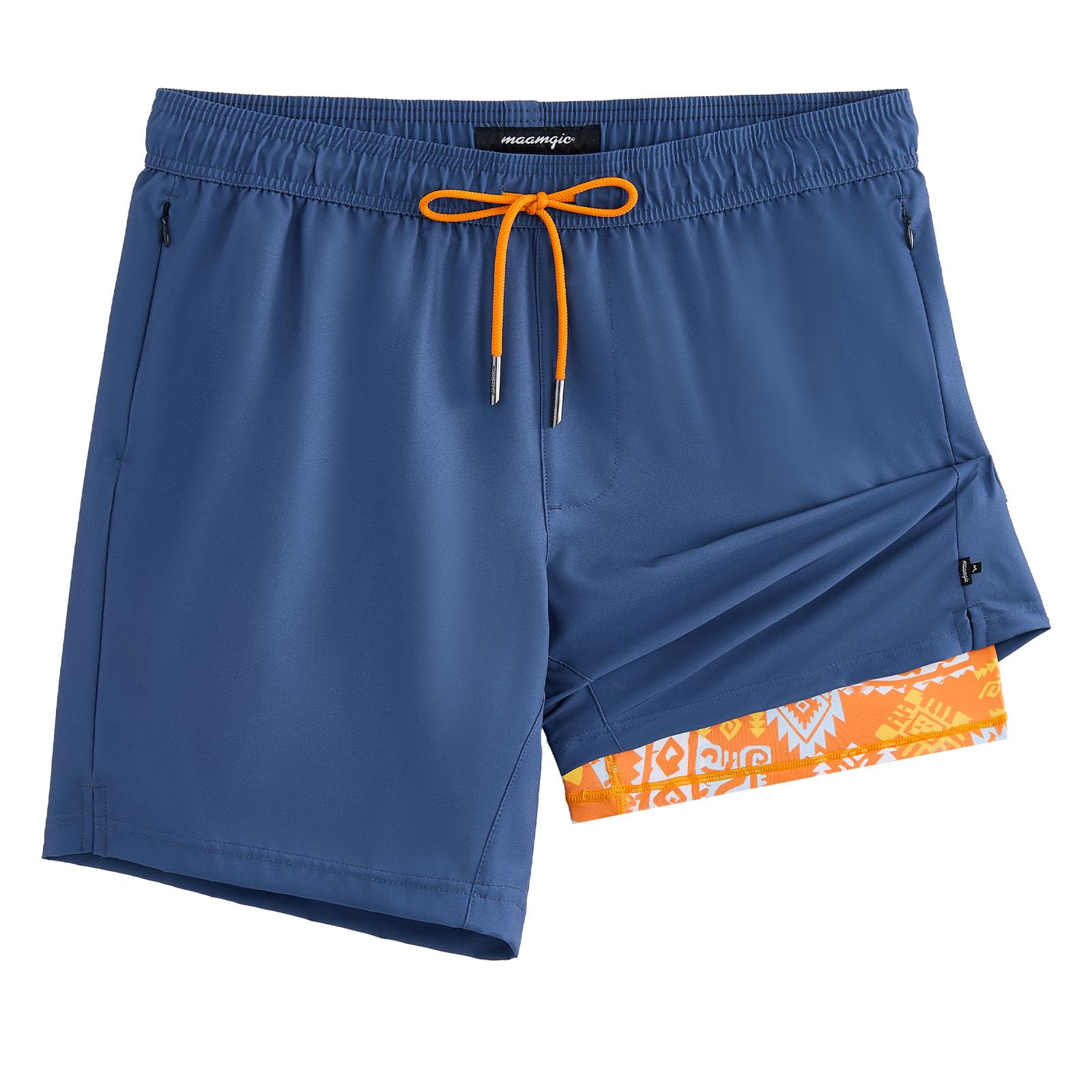 maamgic Badehose Herren mit Kompression Innenhose 2 in 1 Schnelltrocknend Badeshorts für Männer 4 Way Stretch mit Tasche Tunnelzug S-XXL