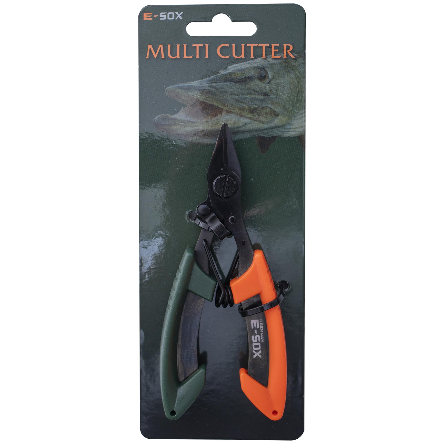 E-SOX Multi Cutter | Pike Fishing Cutters | Neatly Cut Braid, Mono, Fluorocarbon and Stainless Steel Wire | Titanium Coated Stainless Steel | Secure Grip | Spring Loaded | Locking Guard | Code TPAC01