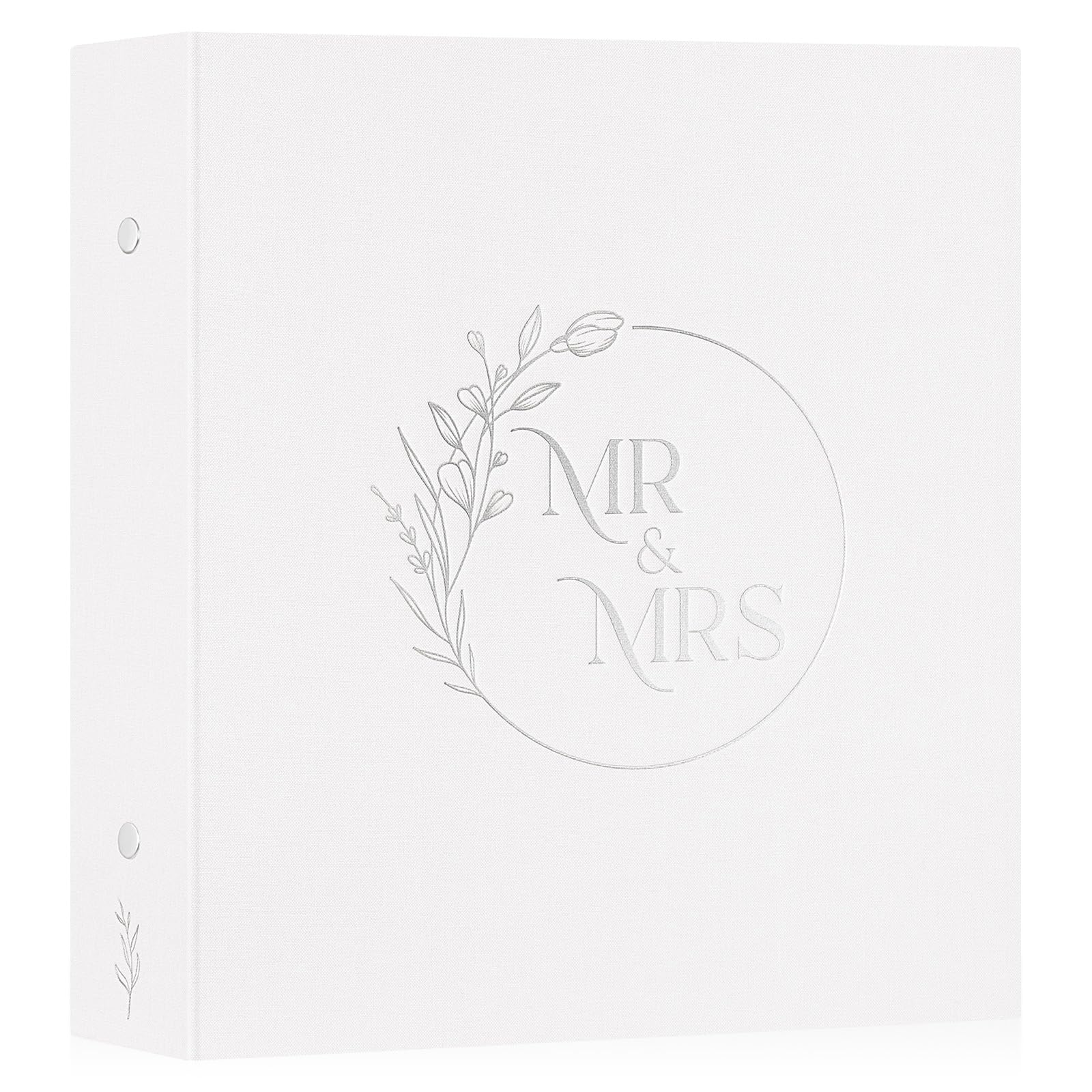 Lanpn Wedding Photo Album 4x6 600 Pockets, Large Capacity Newlywed Marriage Albums Linen Hardcover Slip in Holds 600 horizontal Vertical Photos (White)