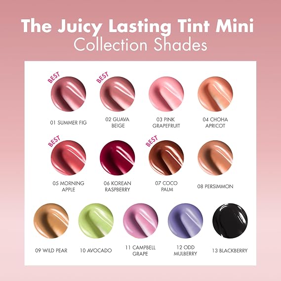 rom&nd The Juicy Lasting Tint Mini | Glossy Lip Tint | Apricot | 1oz