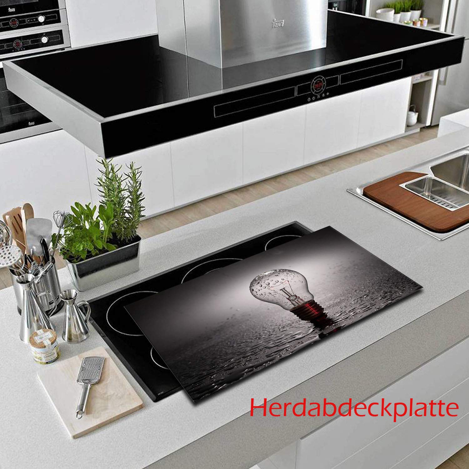 Copri Piano Cottura Ceranfeld, 1 Pezzo, 80 x 52 cm, Fiori Colorati, Piastre in Vetro per induzione