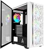 Apevia Inspire-BK Inspire Mid Tower ATX Gaming PC Case w/ 4X 120mm ARGB Fans, 366 RGB Light Modes, 1x Metal Mesh Airflow Front Panel, 1x Door Swivel Style Magnetic Glass Side Panel, 2X USB3.0, Black