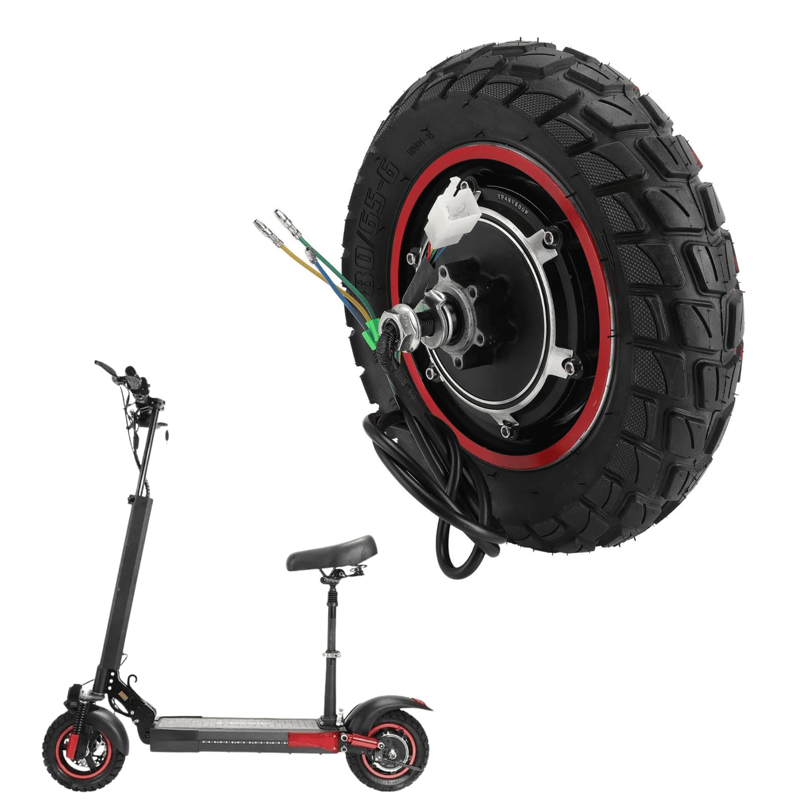 Motore del Mozzo per Kugoo M4 M4PRO, 48V 800W Pneumatico per Ruota Motrice Posteriore in Gomma Motore per Ruote Motrici