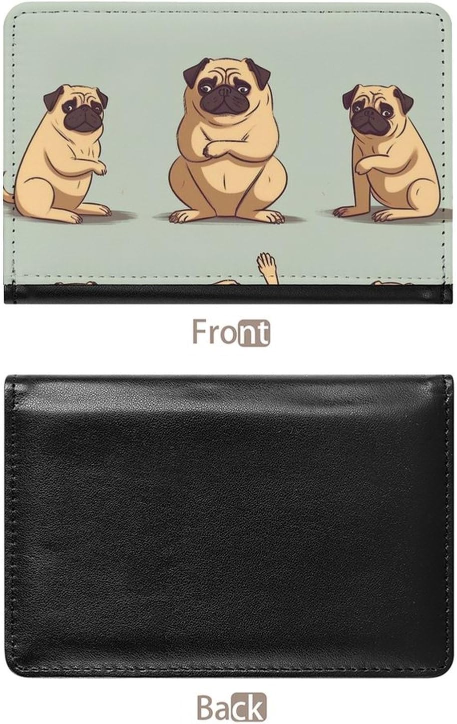 Passport Cover With Card Slots Leather Passport Holders Yoga Pug Waterproof Passport Holder Covers Case for Travel