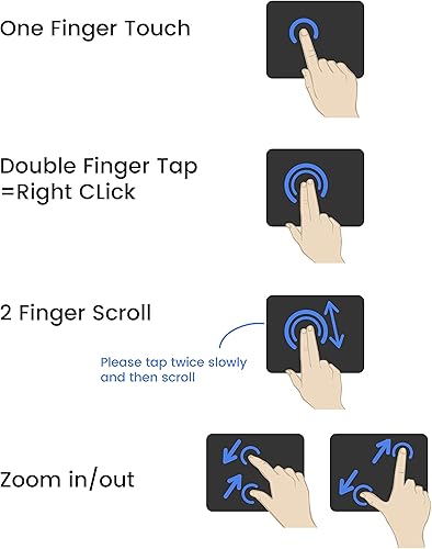 Miniatura 7 de Perixx PERIPAD-504 - Panel táctil USB con cable, trackpad portátil para usuarios de escritorio y portátiles, tamaño grande, grande