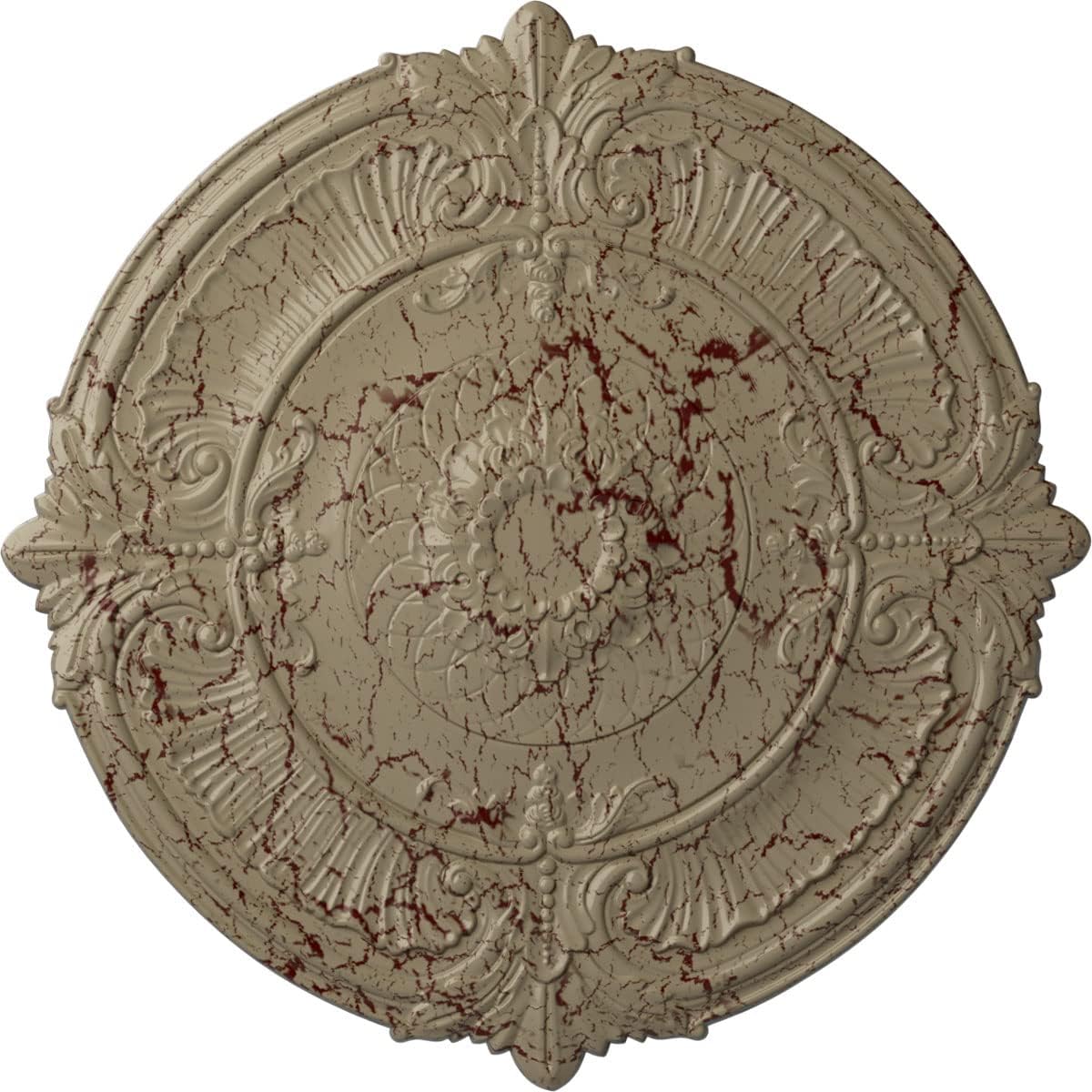39 1/2"OD x 2 1/2"P Attica Ceiling Medallion (Fits Canopies up to 3 3/4"), Hand-Painted Gobi Desert Crackle
