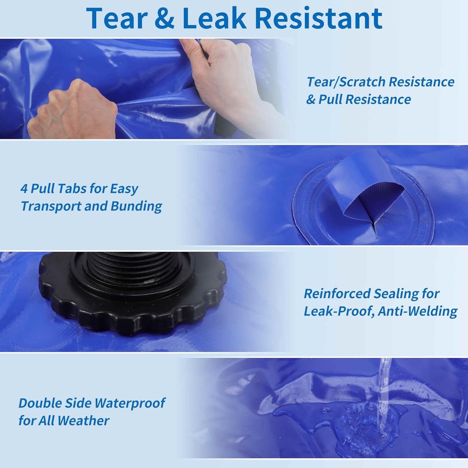 110 L/29 gal Water Bladder Storage Container Large Capacity Foldable Portable Water Tank Urgency Water Bladder Soft Water Bag RV Camping Garden Watering Field Irrigation 1000D