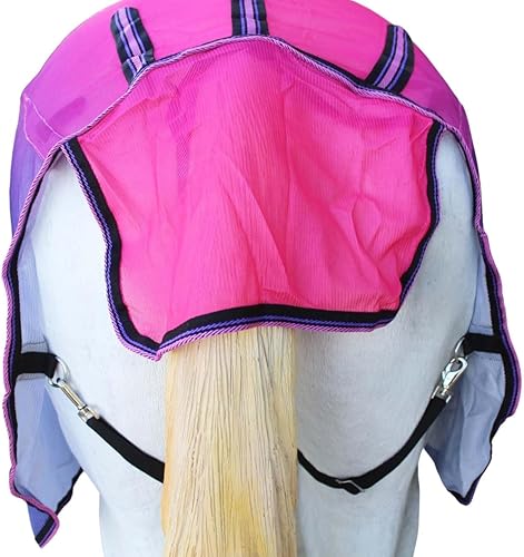 Miniatura 5 de 74" Caballo Luz Verano Primavera Flujo de Aire Malla Cuello Desprendible Rosa Ombre 73159