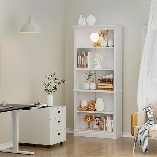 Miniatura 10 de VICTONE Estantería de 5 estantes, estante de madera, estantes de almacenamiento para libros, selección de muebles para sala de estar, dormitorio,