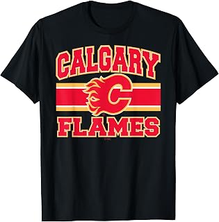 Calgary Flames Stripe Officially Licensed T-Shirt