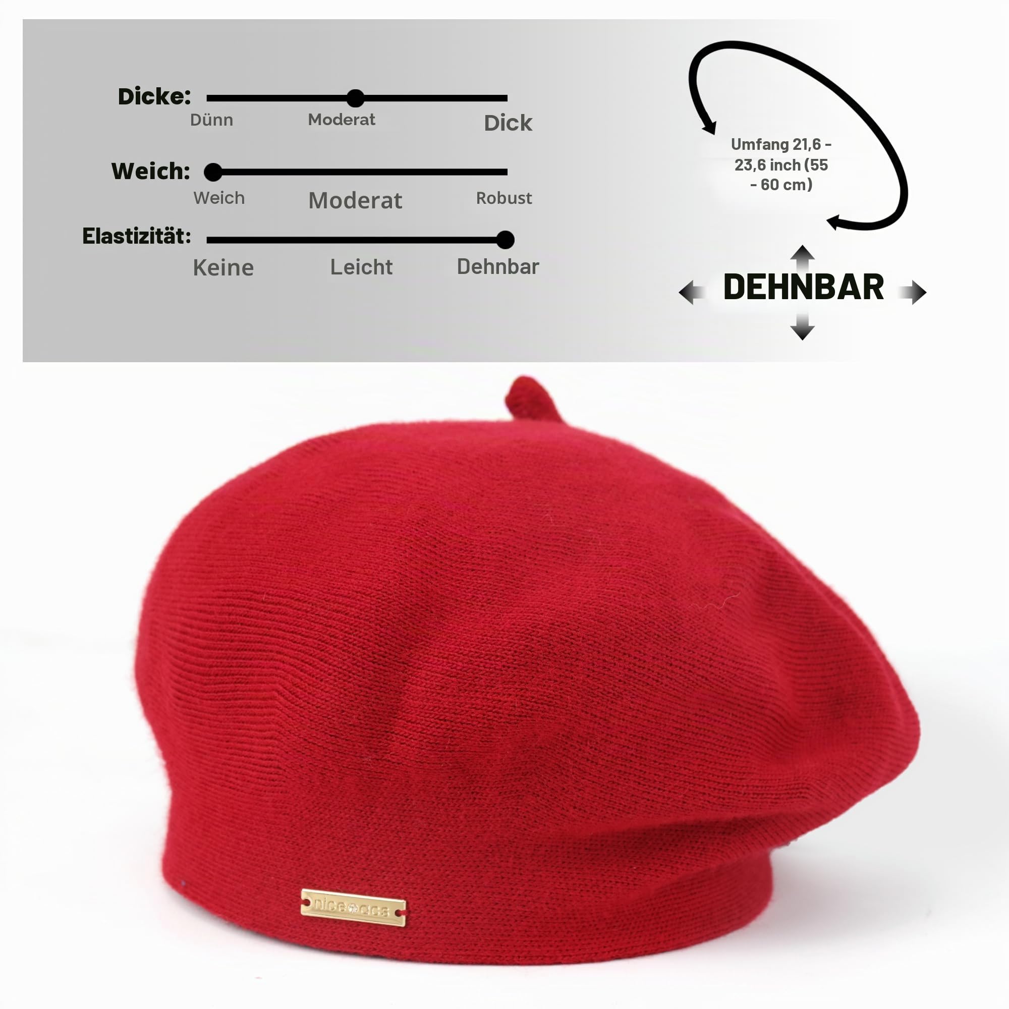 Braxton Wool Beret Hat - Warm Lined Crochet Angora Knit Berets - French Paris Hat for Women