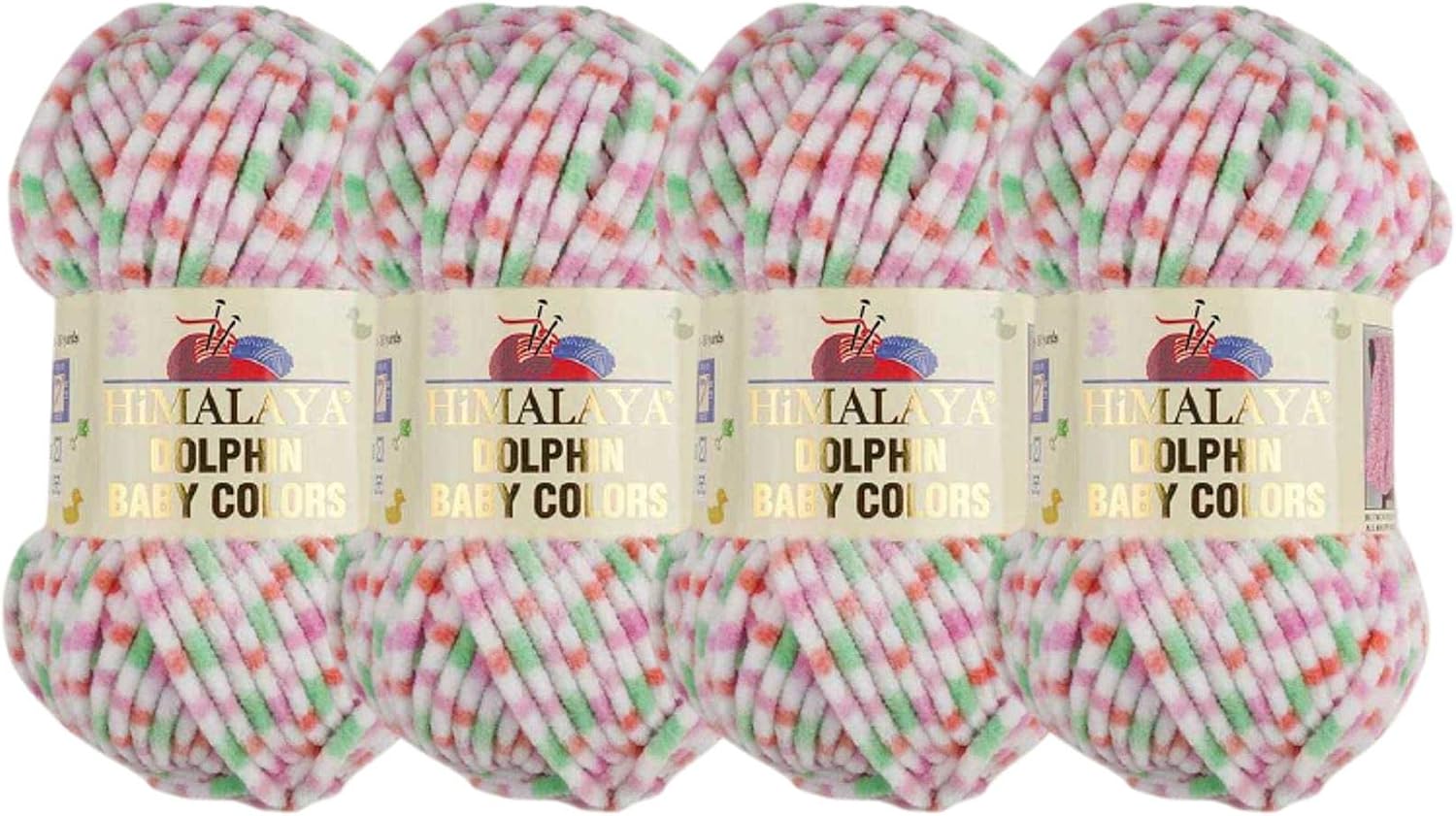 Himalaya Dolphin Baby (4-Pack) 4x100 gr Chenille Velvet Blanket amigurumi Yarn Super Bulky 524 yds (404)