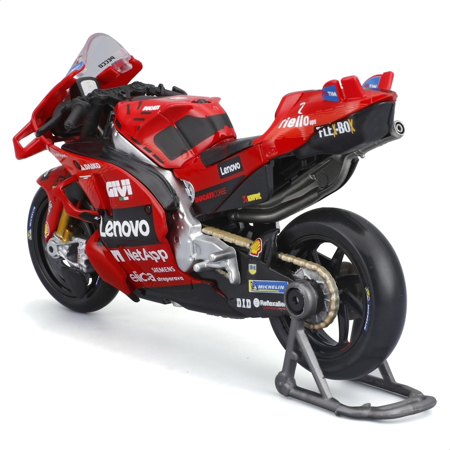 Maisto, Ducati Lenovo Team 2024 Bagnaia #1, 1:18 Scale, Collectible Diecast Motorcycle with Realistic Details - Image 3