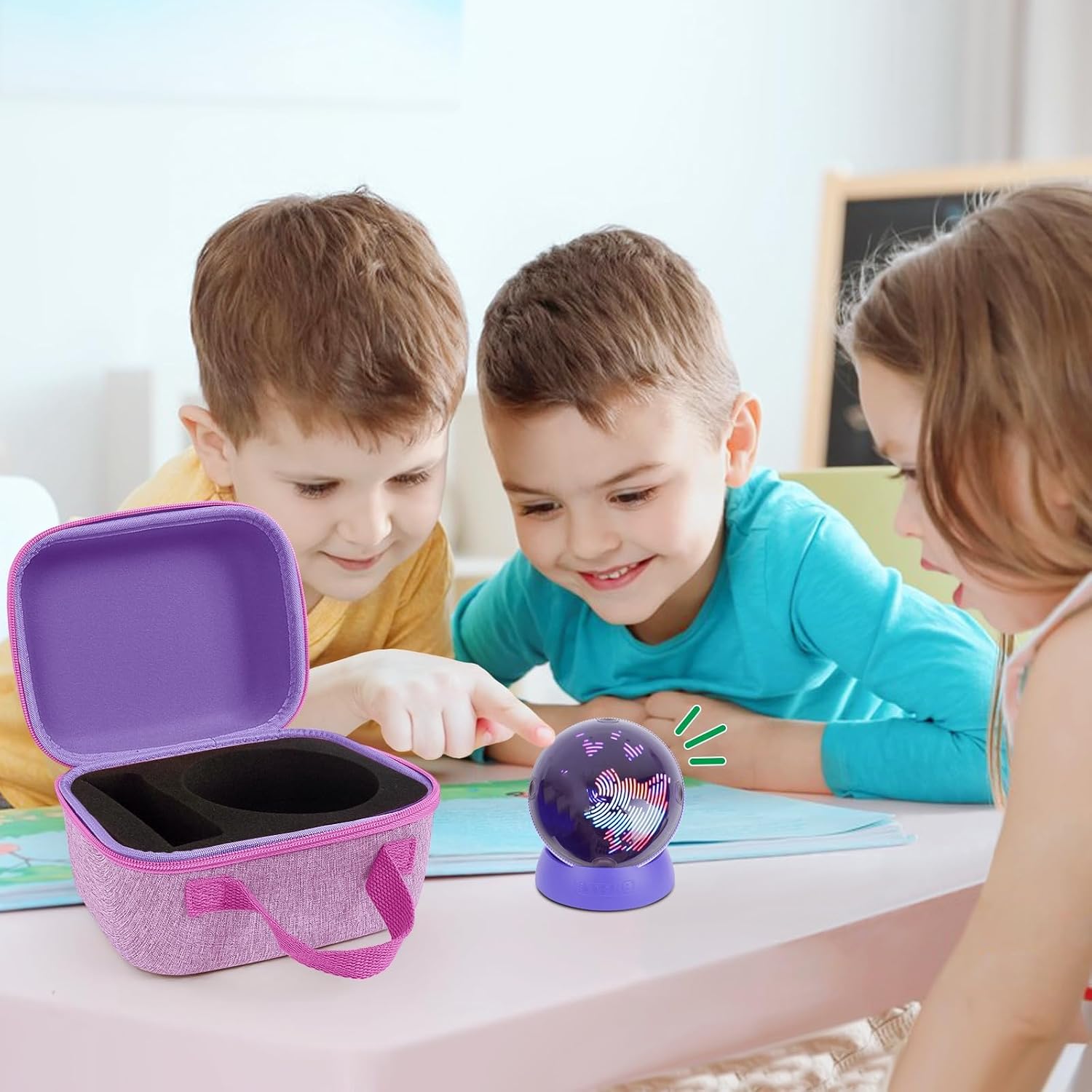 MGZNMTY Travel Case for Bitzee Hamster Ball Interactive Toy - Custom Foam Protective Carrying Box for Virtual Electronic Digital Pet Toy & Dock for Kids (Case Only) (Purple)