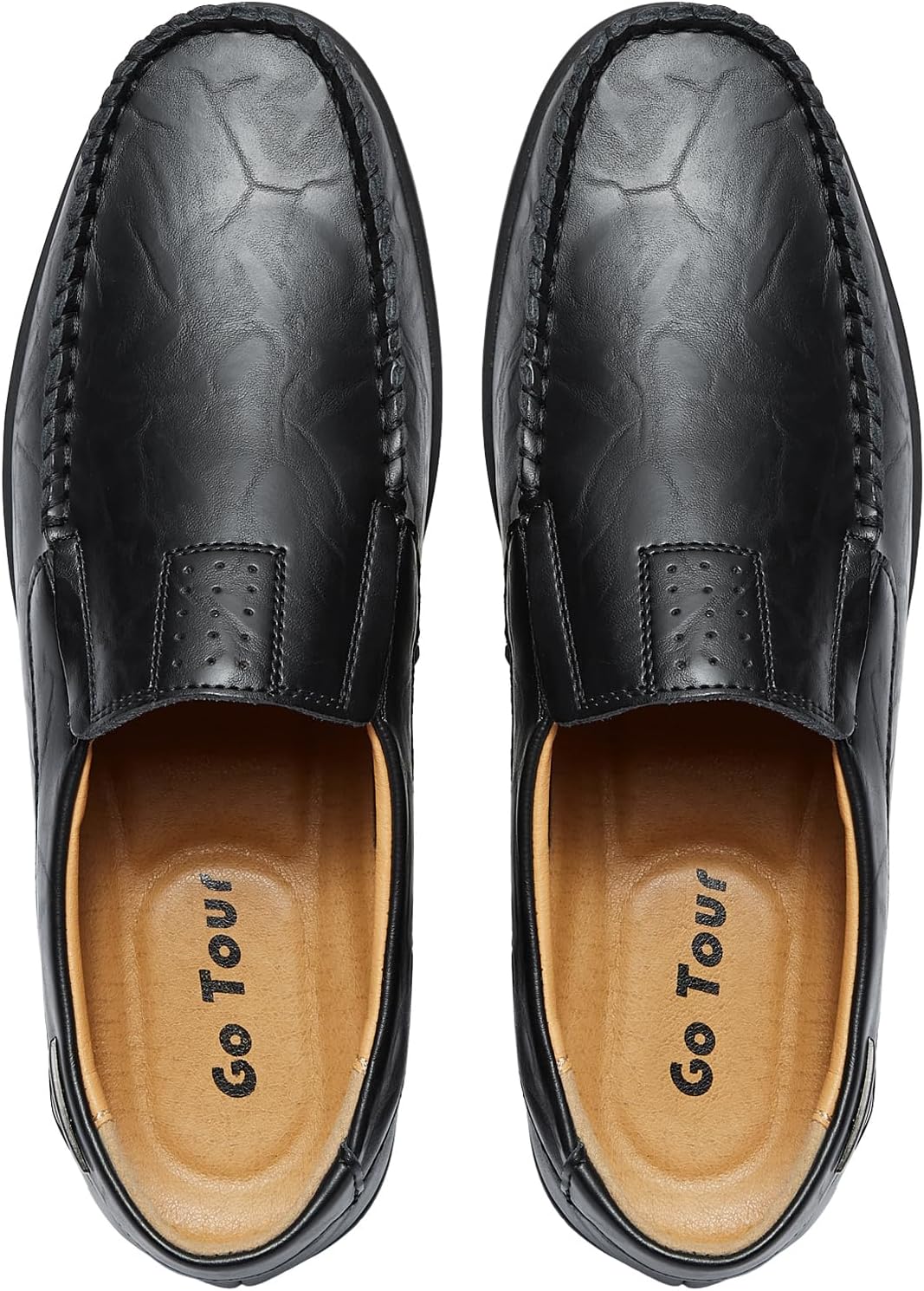 Go Tour Men’s Casual Leather Fashion Slip-on Loafers Shoes