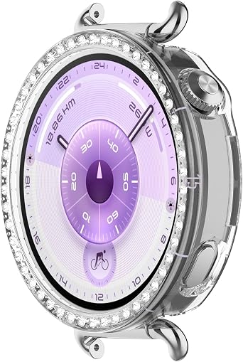 Compatible for Huawei Watch GT 6 41MM Case, Bling Glitter Diamond Rhinestone Protector Cover for Huawei Watch GT 6 41MM Smartwatch Clear