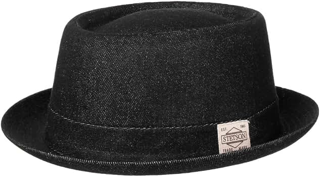 7916 Danvick Denim Pork Pie Hat Women/men Denim-navy 7 1/4-7 3/8 Danvick-Denim-Pork-Pie-Hat-by-  main image 4