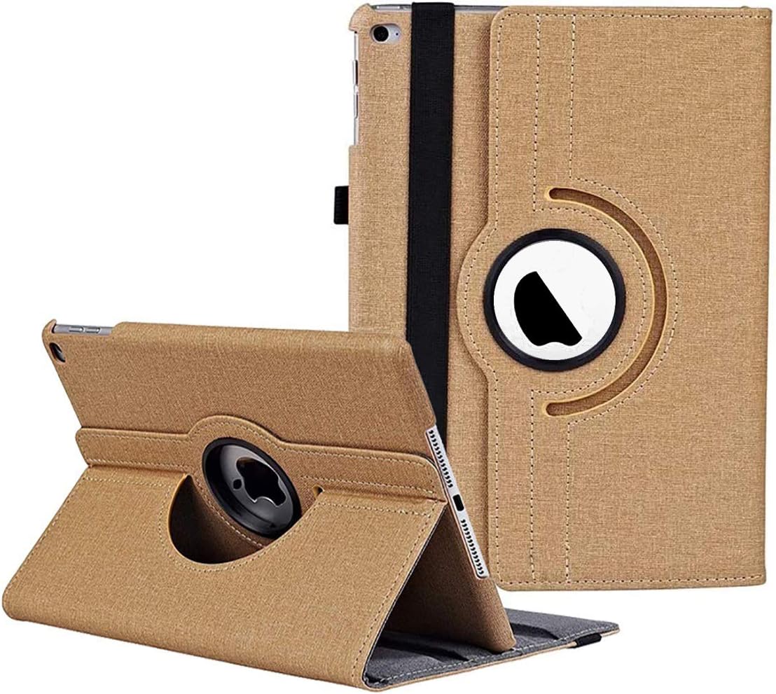 iPad 10.2" Case 9th Generation (2021) 2020 iPad 8th Generation Case / 2019 iPad 7th Generation Case, 360 Degree Rotating Stand Smart Case Protective Cover with Auto Wake Up/Sleep (Khaki)