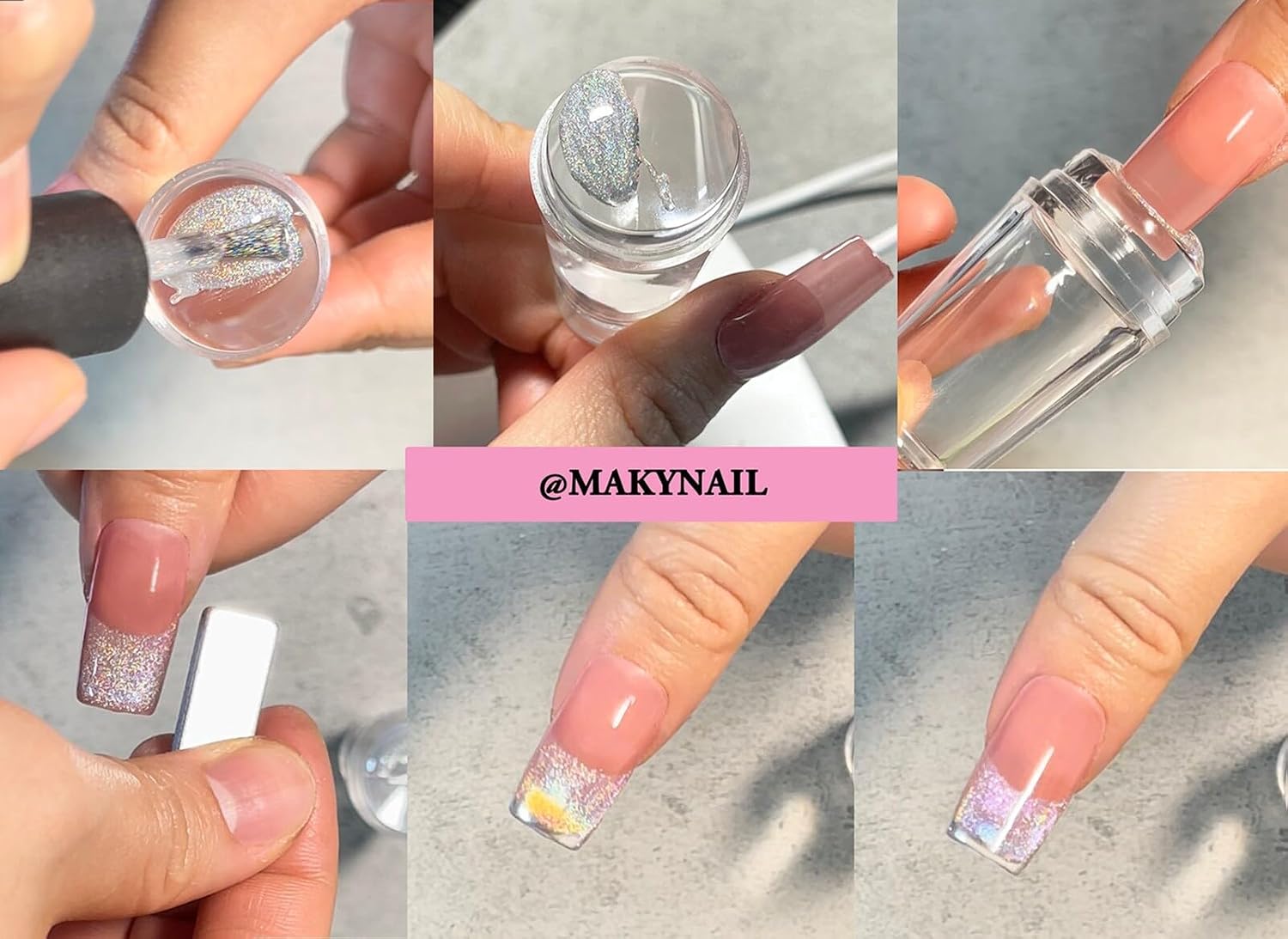 Clear Nail stamping tool Silicon Clear Jelly Stamper Transparent Nail Stamping Stamp Scraper Polish Print Transfer DIY Supply