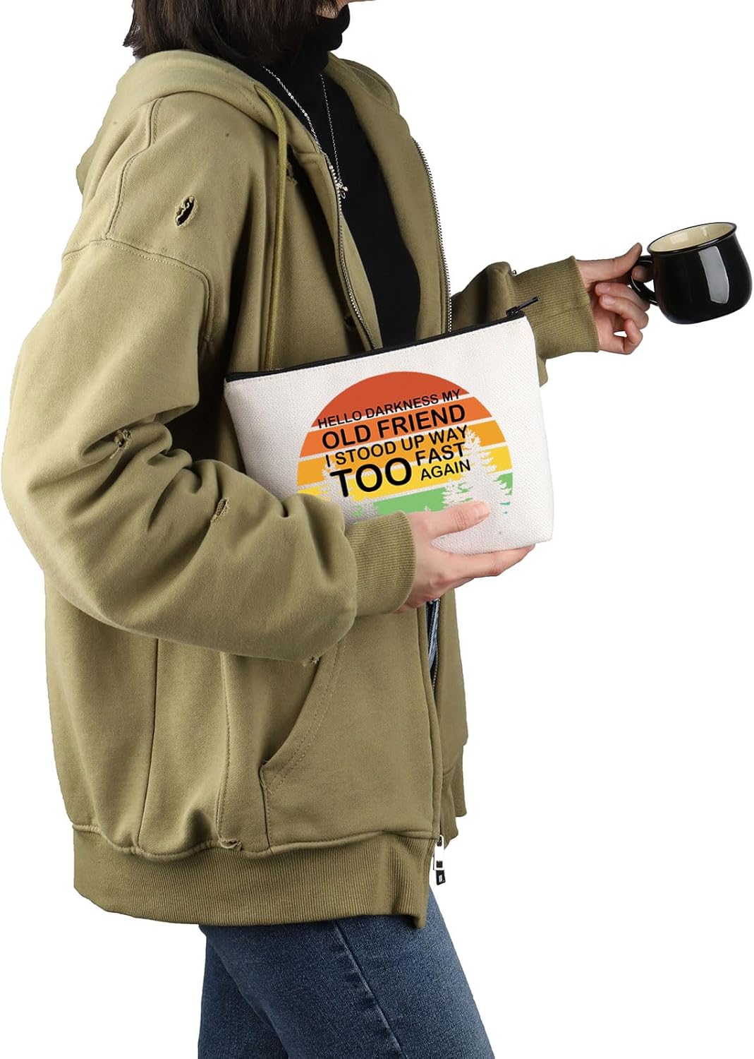 VAMSII POTS Awareness Gift Hello Darkness, My Old Friend Makeup Bag POTS Syndrome Fighter Warrior Cosmetic Bag Dysautonomia Awareness Gift (Hello Darkness My Old Friend M) - Image 7