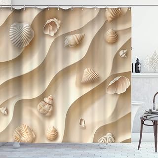 Sand Dunes Shower Curtain, Pretty Vintage Bohemian Flower Botanical Leaves Fabric Shower Curtains Set for Bathroom Decoration with Hooks Black Dark Bath Decor