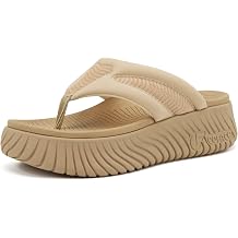 COFACE Womens Orthotic Walking Flip Flops Comfortable Plantar Fasciitis Arch Support Casual Recovery Outdoor Summer Beach Sandles With Thick Cushion Lightweight Platform Thong Sandals