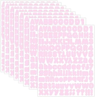 Starboling Pink Alphabet Stickers, 1/2 inch, 10 Sheets, Self-Adhesive Vinyl, Minimalist Style, Perfect for Labels & Decor