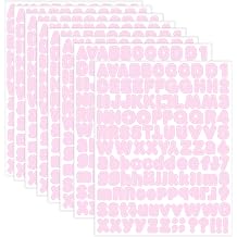 Starboling Pink Alphabet Stickers, 1/2 inch, 10 Sheets, Self-Adhesive Vinyl, Minimalist Style, Perfect for Labels & Decor