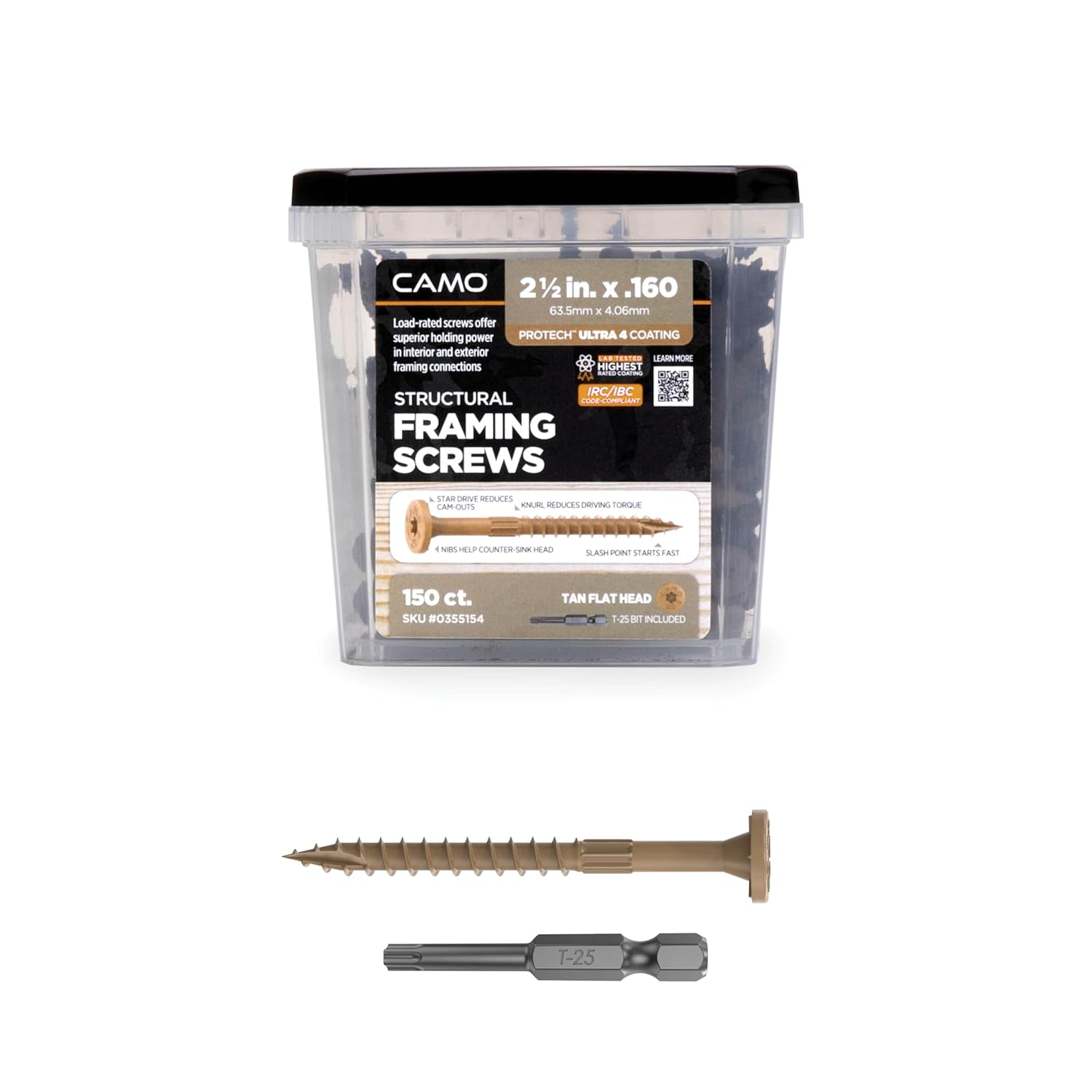 CAMO Structural Framing Screw - 2-1/2" x .160-150 ct