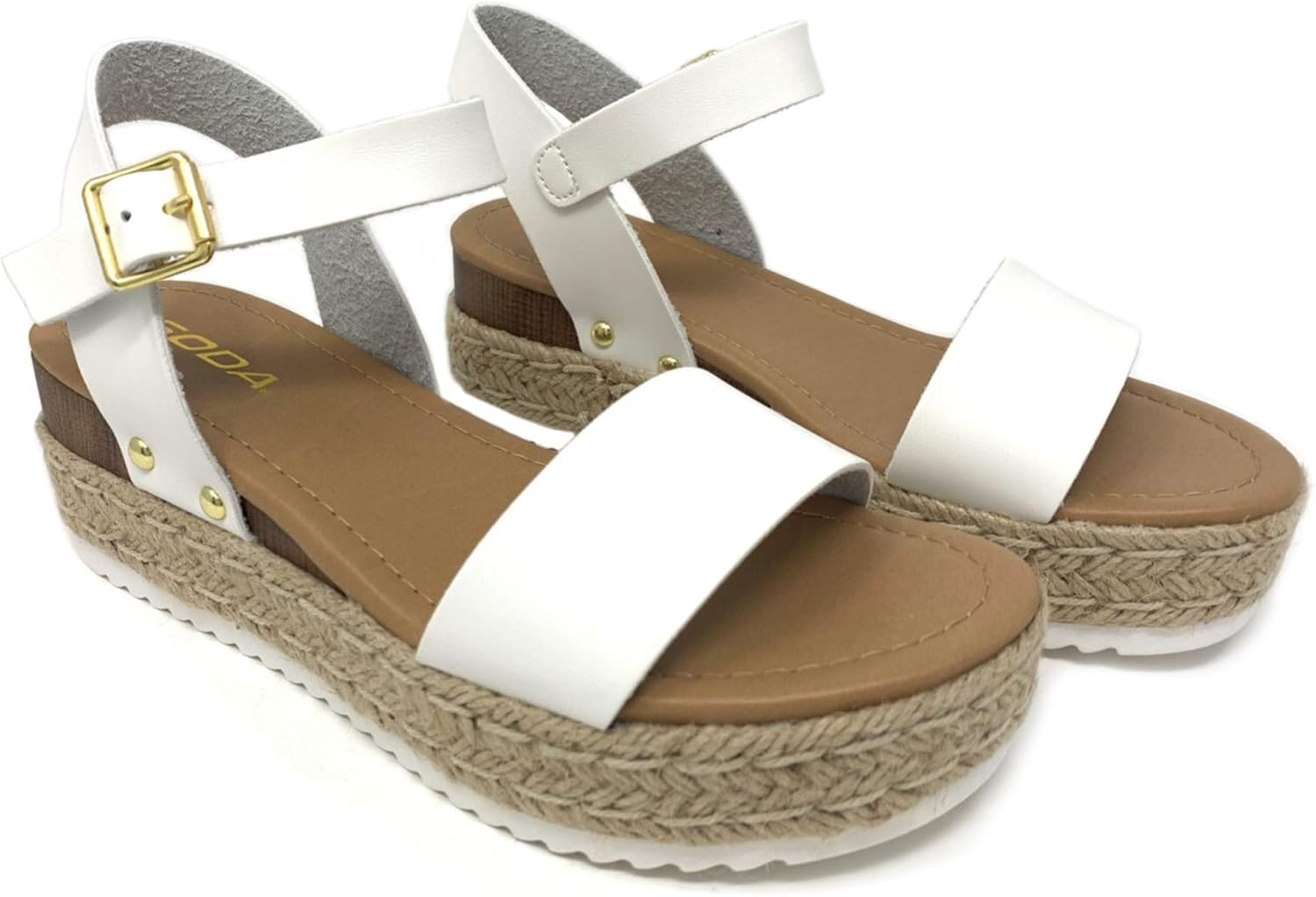  | SODA Clip Topshoe Avenue Women's Open Toe Ankle Strap Espadrille Sandal | Platforms & Wedges