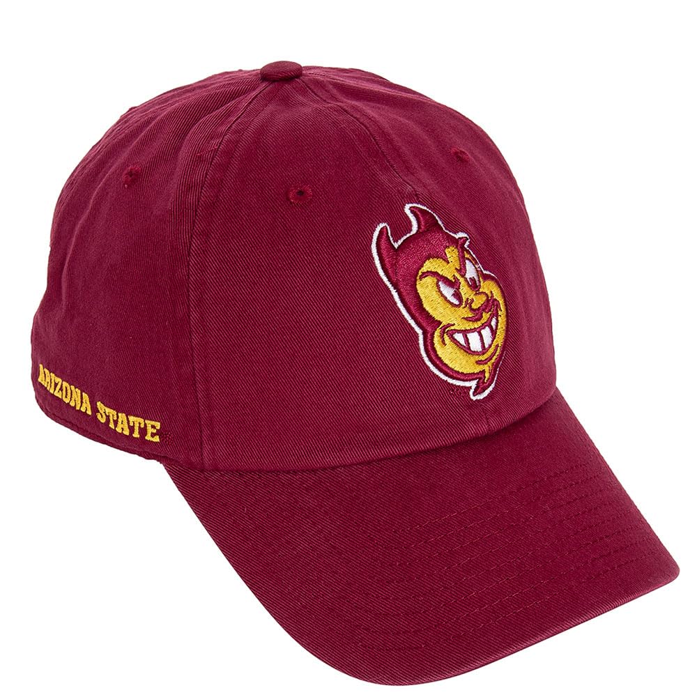 Desert Cactus Unisex Red Arizona State University Baseball Hat Asu Sun Devils Brimmed Embroirderd Hats Cap Adjustable Cloth Strap Adult (Style G1) One Size