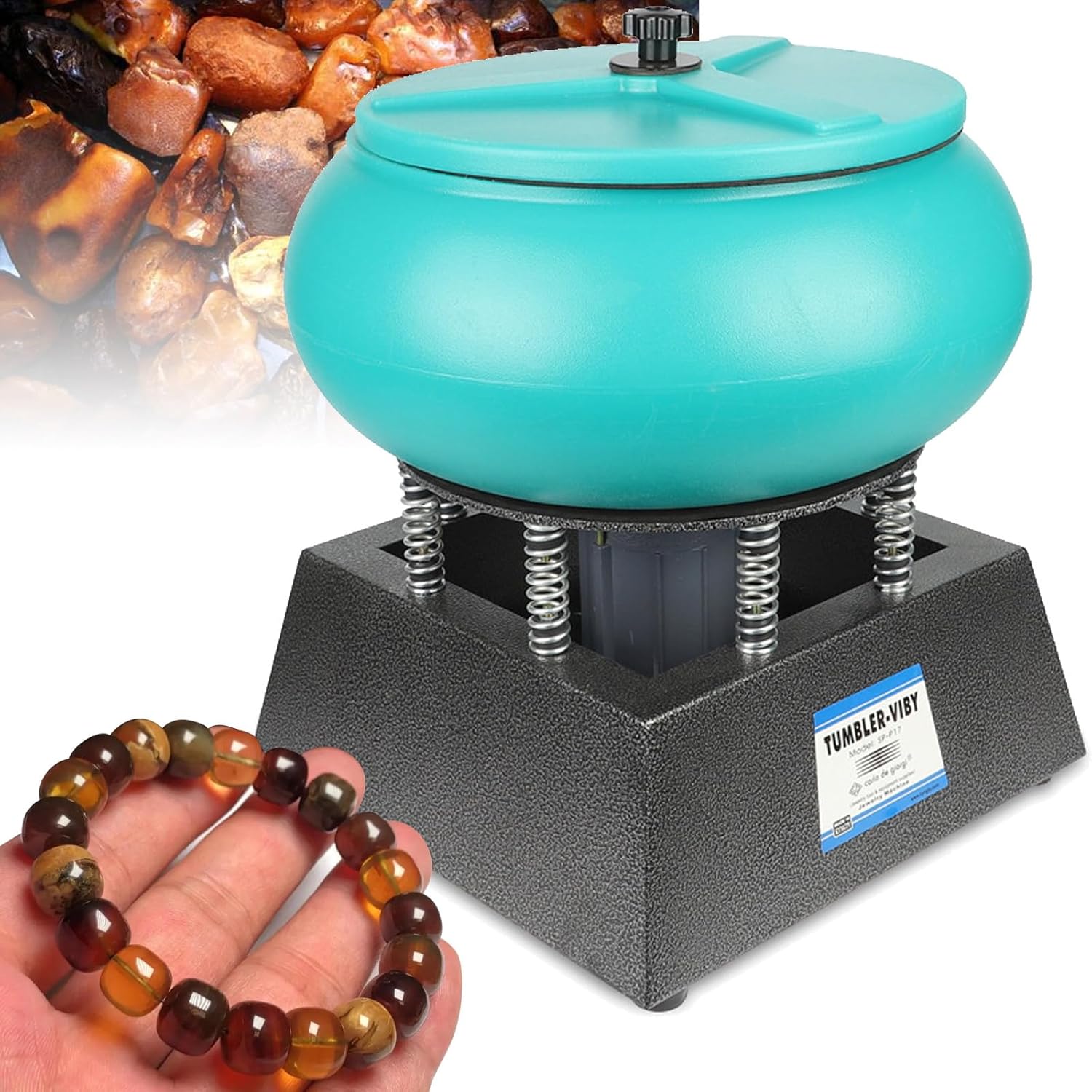 110V 250W Jewelry Polishing Buffing Machine - 12L Electric Vibratory Tumbler for Gems, Metal Parts, Jade Crafts, and Auto Parts Polishing - High Efficiency, Durable Finish