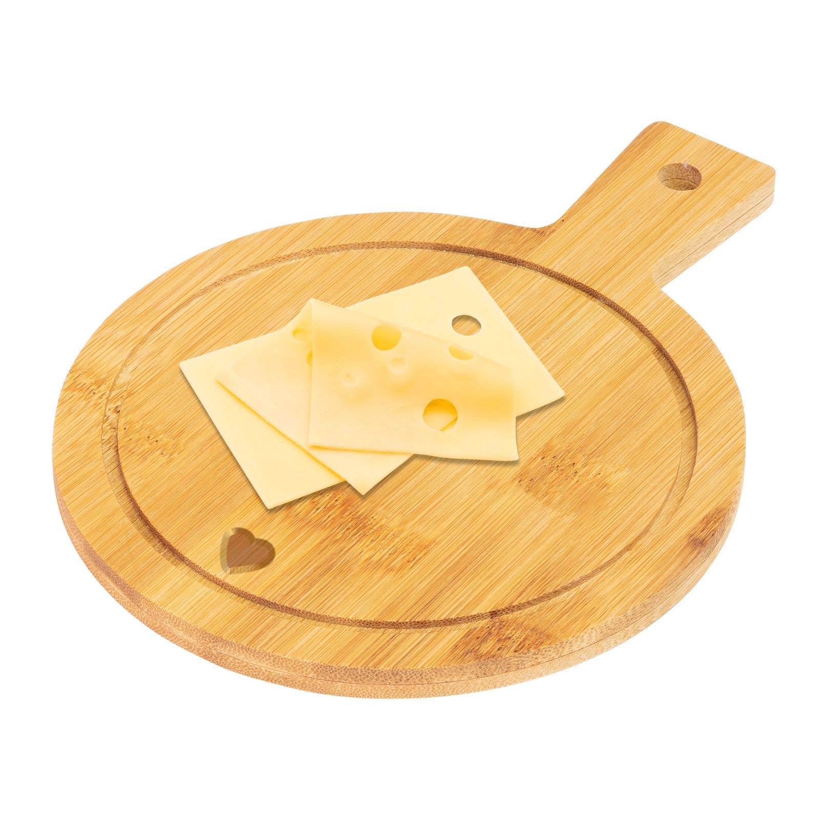 Westmark Juego de 4 Tablas de Servir de bambú con diseño de Mango y Ranura para Zumo (19 x 14 cm), Color marrón Claro