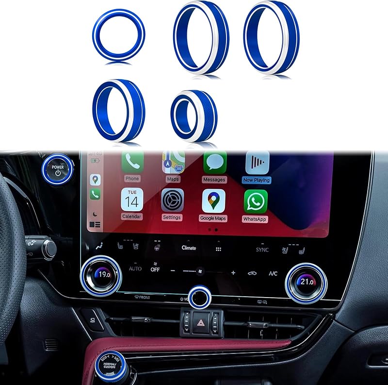 Kit de capas decorativas em liga de alumínio HDUFC para Lexus NX, RX, RZ, TX e GX550 – 5 peças azuis
