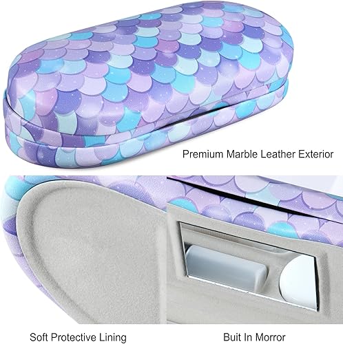 Miniatura 3 de AITIME Estuche portátil para lentes de contacto y lentes de contacto de doble cara 2 en 1, mármol, multifunción, duradero, compacto, kit de