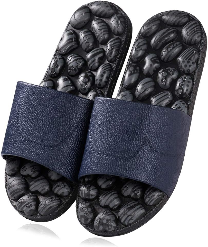 BYRIVER Non Slip Shower Massage Slippers Sandals Shoes, Soft Comfortable Acupressure Bath Foot Scrubber for Men Women (37)