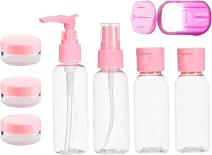 ARDAKI Travel Bottles for Toiletries Refillable Empty Mini Small Container Travelling Kit Set for Shampoo, Cosmetics & Other Essentials Leakproof - with Pouch (8 Pcs)