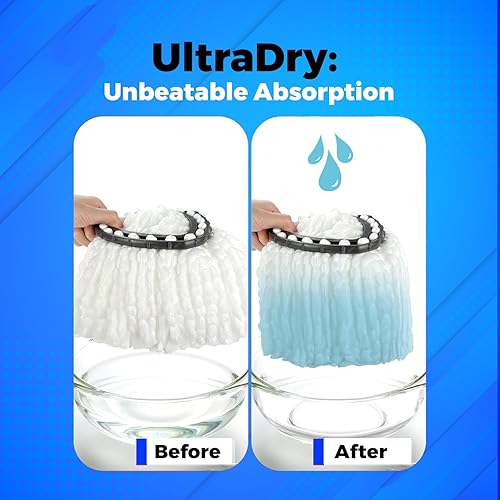 Miniatura 6 de Recambio de cabezal de trapeador de microfibra fácil de limpiar, compatible con el sistema O-Cedar RinseClean Spin Mop de 2 tanques, repuesto para