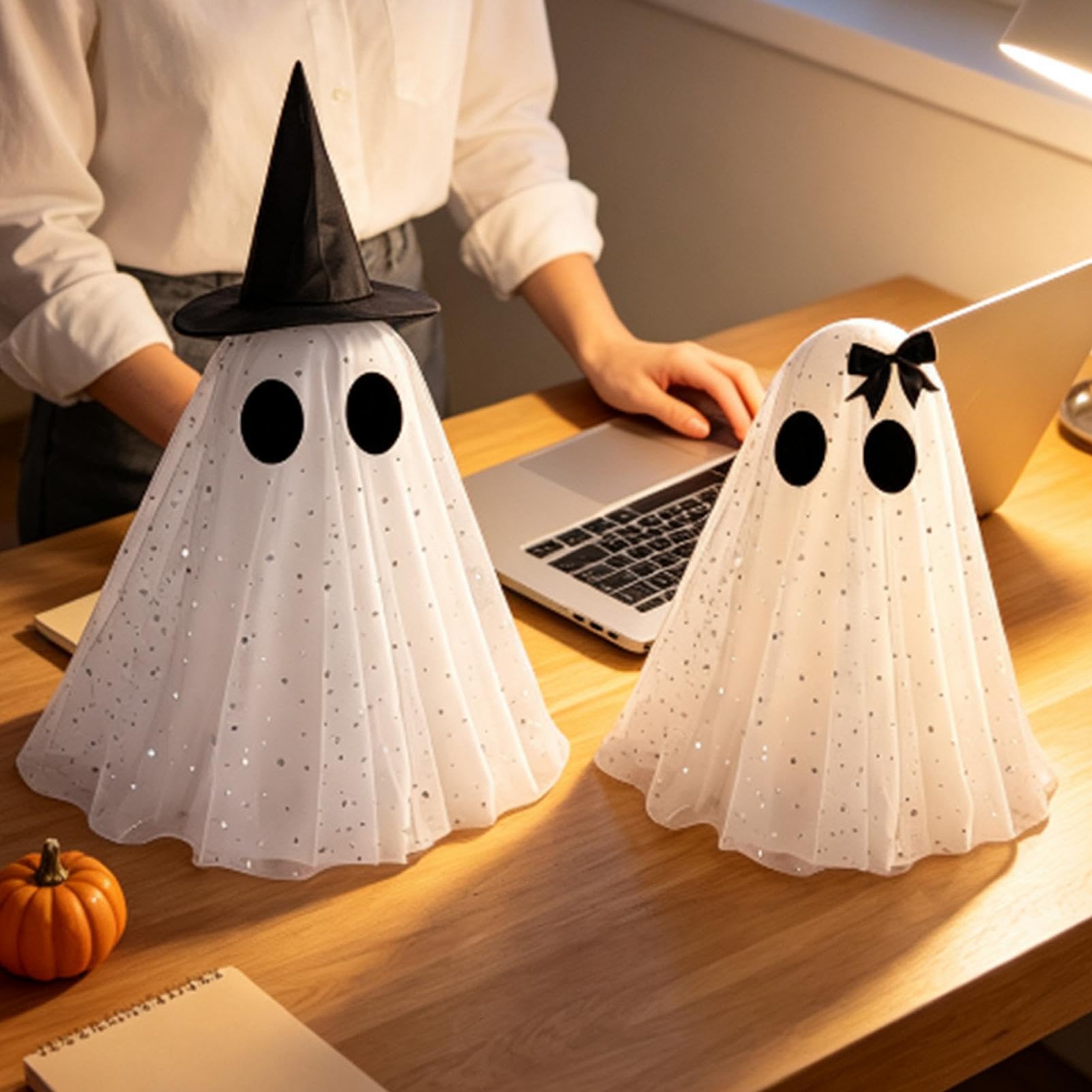 Dekoracja na Halloween, zestaw 2 przerażających dekoracji stołu na baterie