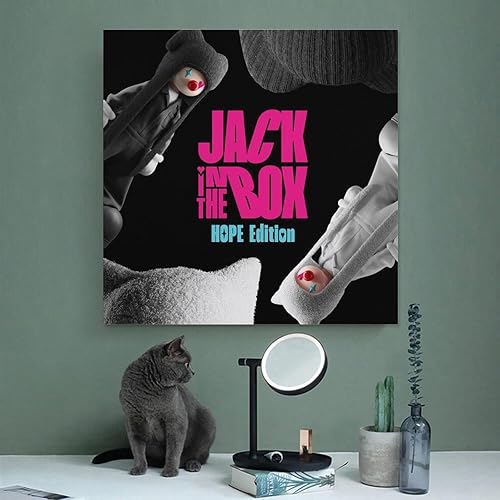 Miniatura 4 de J-hope - Póster de lienzo con diseño de Jack In The Box, decoración de dormitorio, paisaje, oficina, San Valentín, cumpleaños, sin marco, 12 x 12