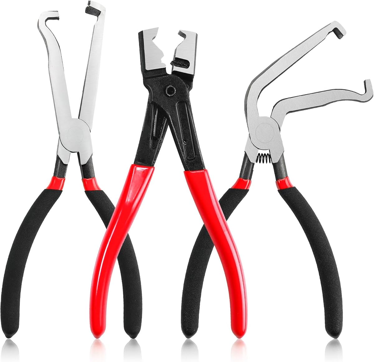 Electrical Disconnect Pliers, 3-Pack Automotive Tools, Fuel Line Clip Removal Tool, Ignition Coil Safety Wire Pliers, for Cars Trucks Clamp Repair