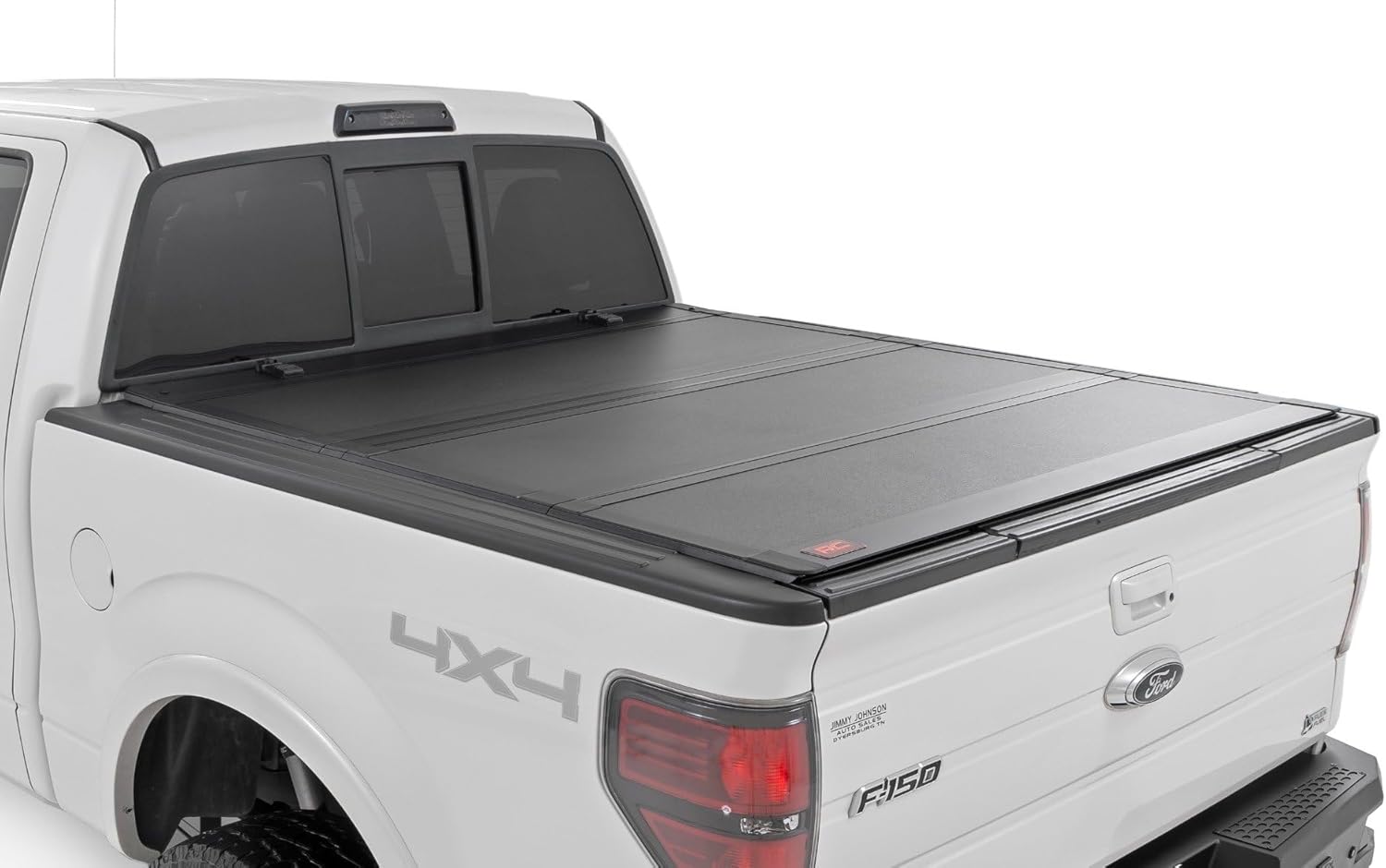 Rough Country Hard Tri-Fold Flip Up Truck Bed Tonneau Cover for Ford F-150 (2004-2014) - Fits 5'7" (66.0-67.0") Bed, All-Weather, Flush Aluminum Panels