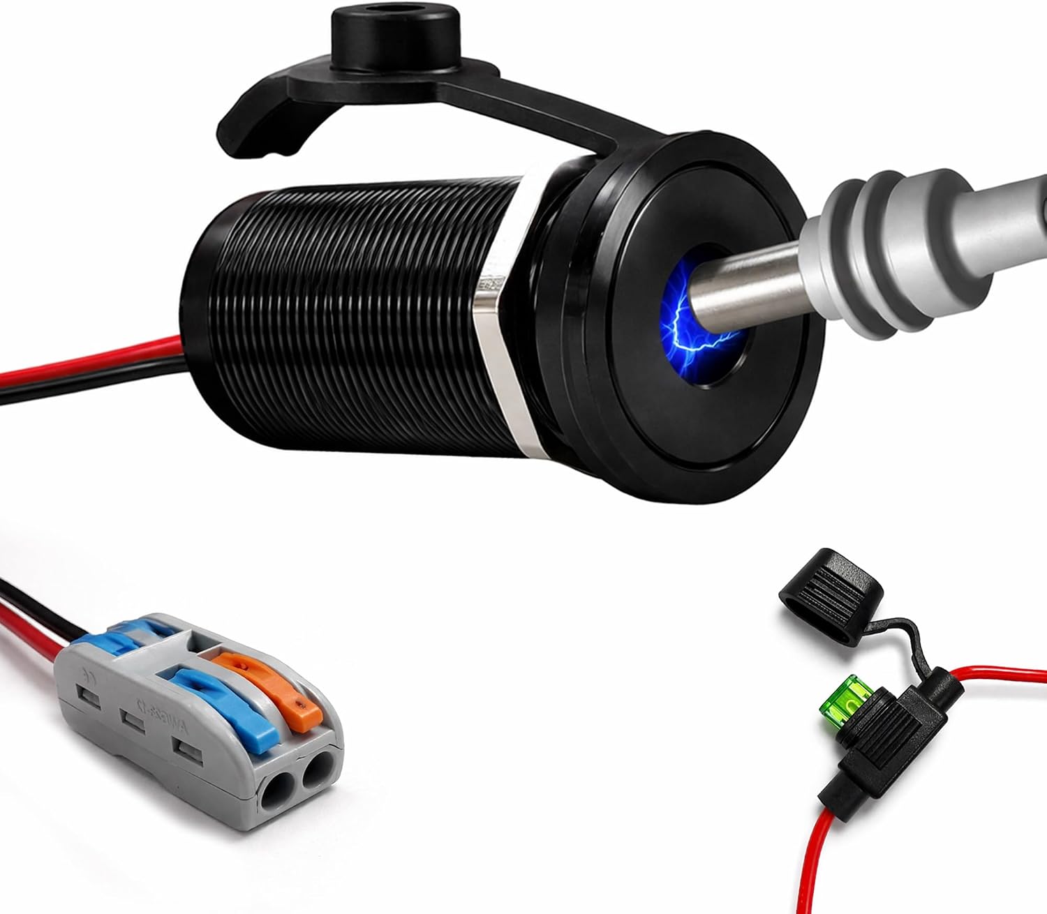 for Starlink Mini 12V Waterproof Power Adapter Recessed Mount, Upgraded DC 12V to 30V Step Up Converter Aluminum, Power Supply Starlink Mini Accessories for RV, Boat, Camper, Off-Grid Use