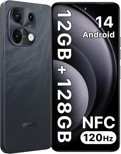 Miniatura 10 de UMIDIGI Note 100 Teléfono, NFC Dual SIM desbloqueado, 12 (6+6) GB+128 GB Expandir 1TB Android 14 teléfonos, pantalla HD de 6.8 pulgadas + 120 Hz,
